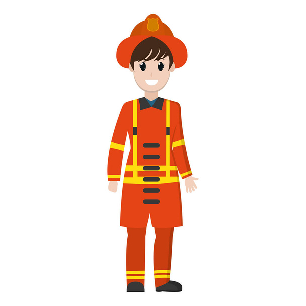 pompier avec équipement uniforme et illustration vectorielle de protection d'urgence
 - Vecteur, image