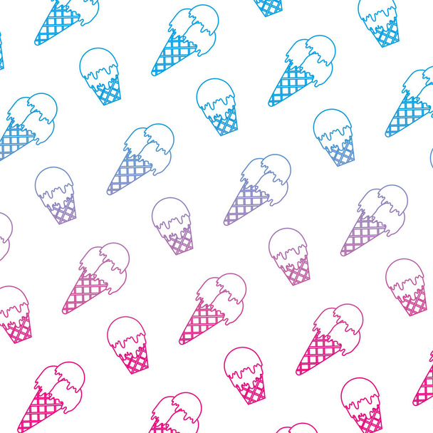 縮退ラインおいしいアイス クリーム デザート背景ベクトル イラスト - ベクター画像