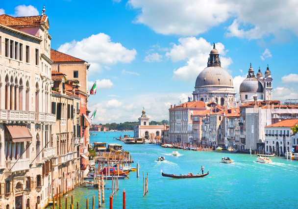 каналу, Гранде і базиліки Санта-Марія-ді-делла Салюте, Венеція, Італія - Фото, зображення