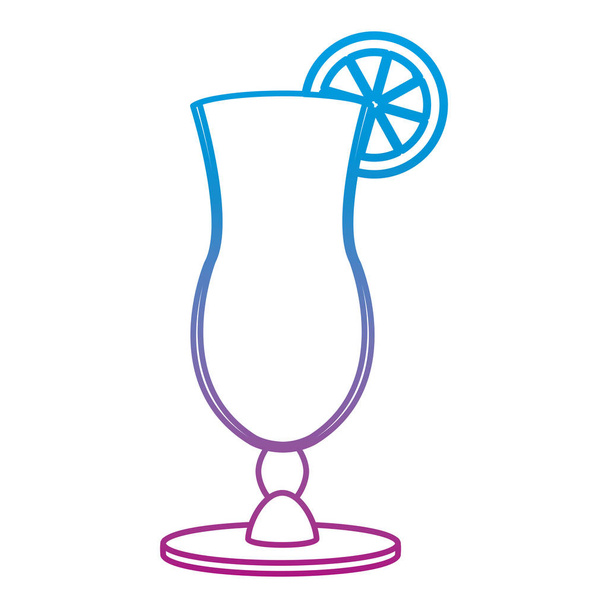 abgebaute Linie Alkohol Cocktailglas mit Zitronengetränk Vektor Illustration - Vektor, Bild