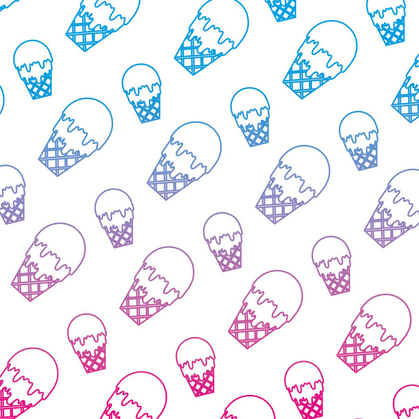 degraded line ice cream with one ball background vector illustration - Вектор,изображение