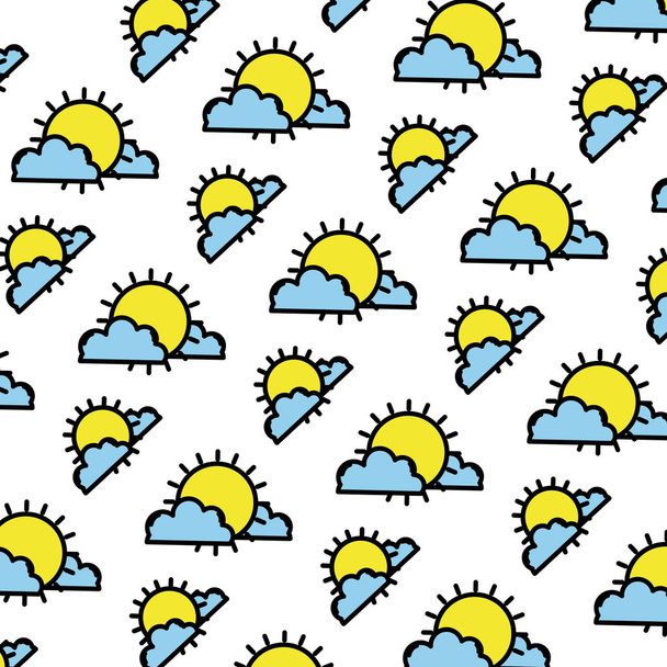couleur soleil brillant avec nuages pelucheux fond vectoriel illustration
 - Vecteur, image