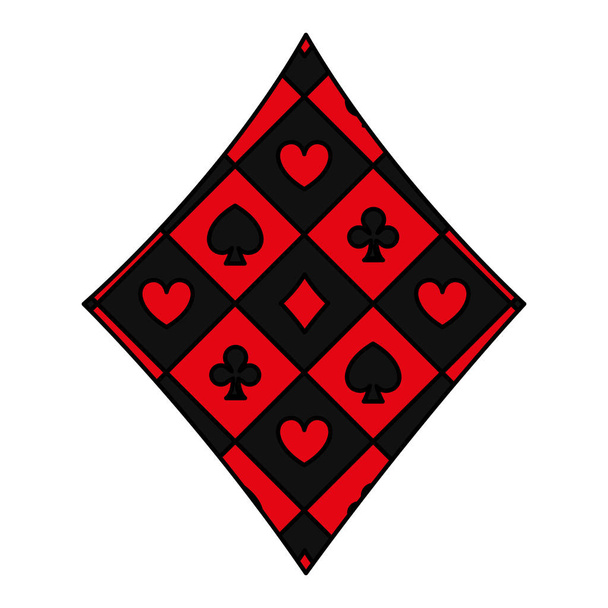 カラー ダイヤモンドのカジノ ポーカー ゲーム シンボル ベクトル図 - ベクター画像