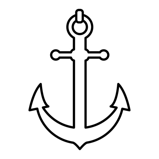 Linie nautischer Anker Objekt Schiff Symbol Vektor Illustration - Vektor, Bild