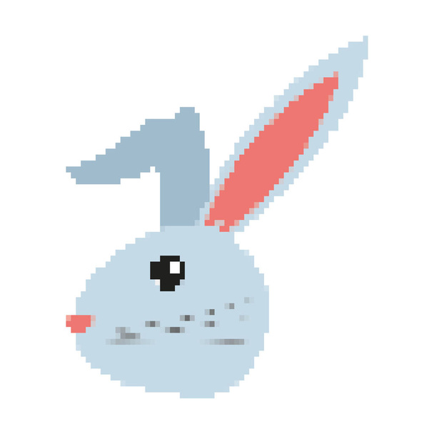 pixelated testa di coniglio animale selvatico vettore illustrazione
 - Vettoriali, immagini