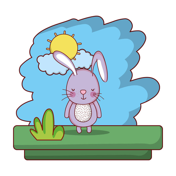 kawaii lindo conejo animal salvaje vector ilustración
 - Vector, Imagen