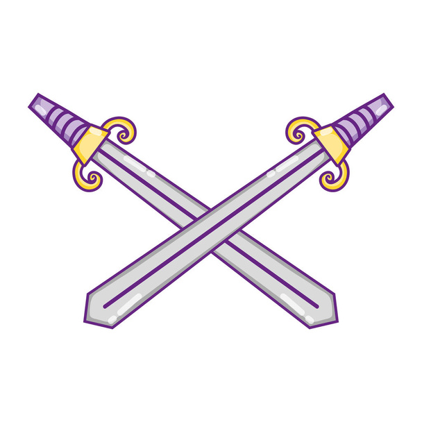 мечі середньовічна зброя сталевий дизайн Векторні ілюстрації
 - Вектор, зображення
