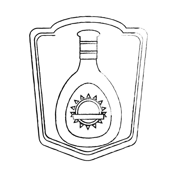 grunge wiskey liquore bottiglia bevanda emblema vettoriale illustrazione
 - Vettoriali, immagini