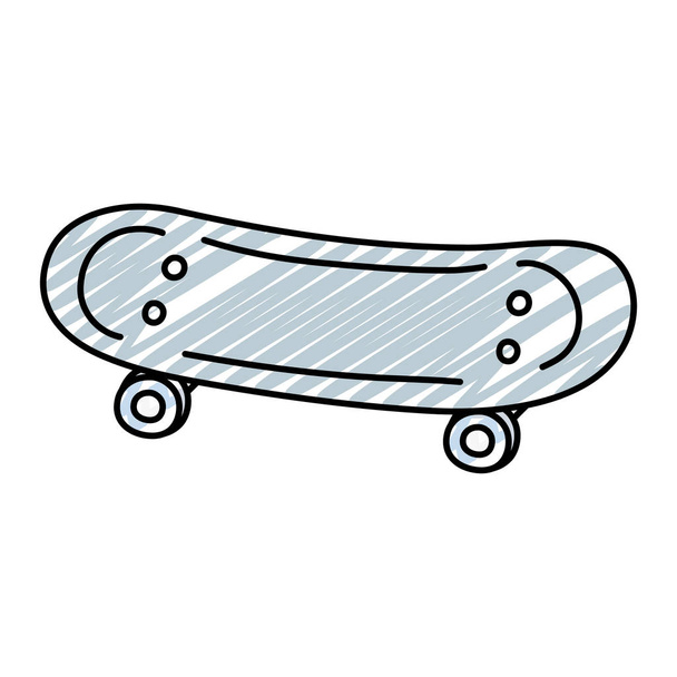 doodle skateboard object style and extreme sport vector illustration - Vector, Image