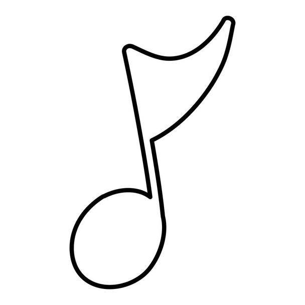 satır müzikal quaver Not işareti ses vektör çizim - Vektör, Görsel