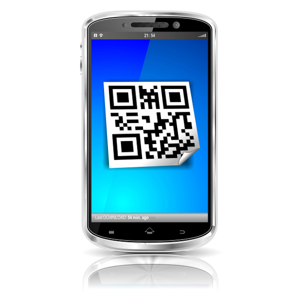 Смартфон з наклейкою QR коду
 - Фото, зображення