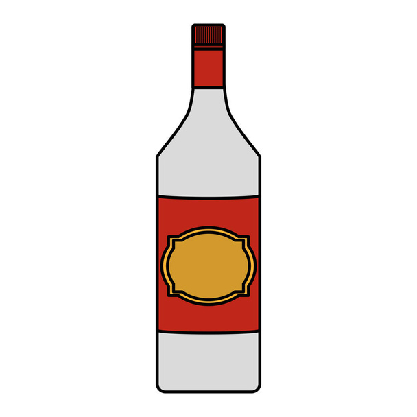 color schnapps alcohol bottle liquor beverage vector illustration - Vector, Image