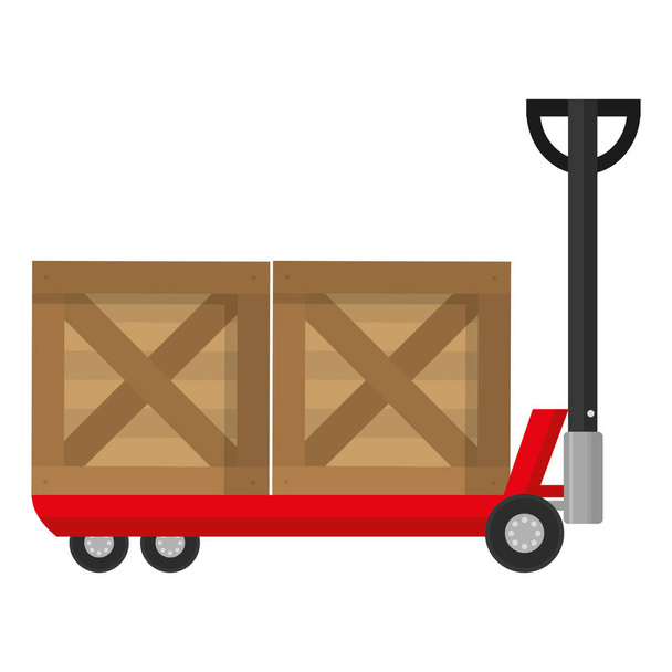 carrelli di consegna con consegna scatole di legno illustrazione vettoriale
 - Vettoriali, immagini