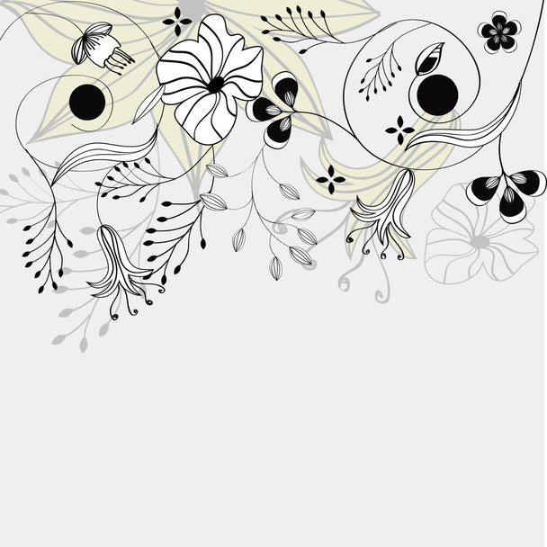 Card with floral elements - Vector, afbeelding