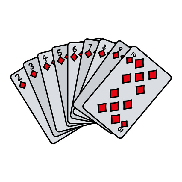 χρώματος διαμάντια κάρτες κλασικό καζίνο παιχνίδι διανυσματικά εικονογράφηση - Διάνυσμα, εικόνα