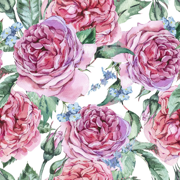 Classical Watercolor Vintage Floral Seamless Pattern - Photo, Image