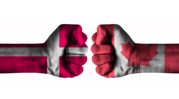 Dánia vs Kanada koncepció - Fotó, kép