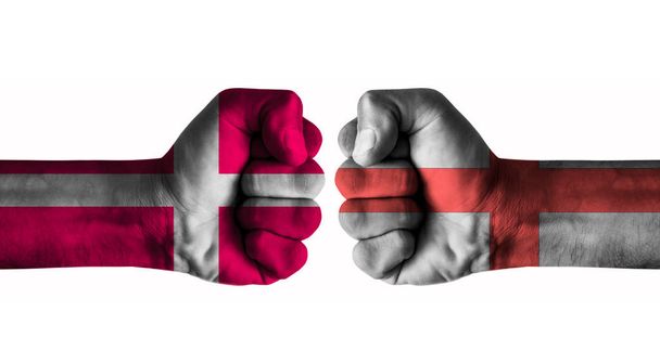Δανία vs Αγγλία έννοια - Φωτογραφία, εικόνα