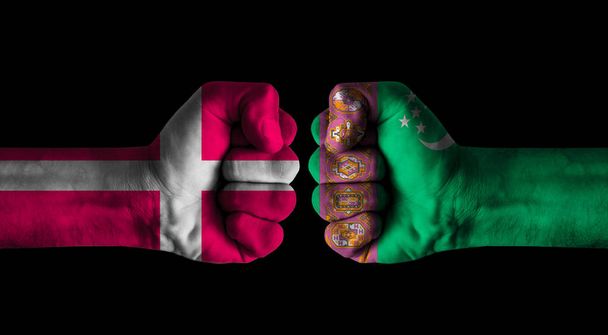 Dánia vs Türkmenisztán koncepció - Fotó, kép