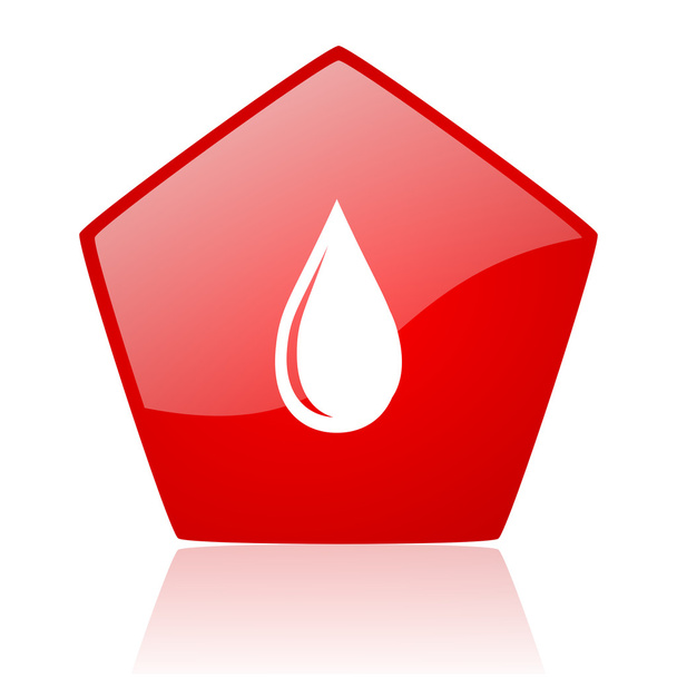 water drop red web glossy icon - Foto, imagen