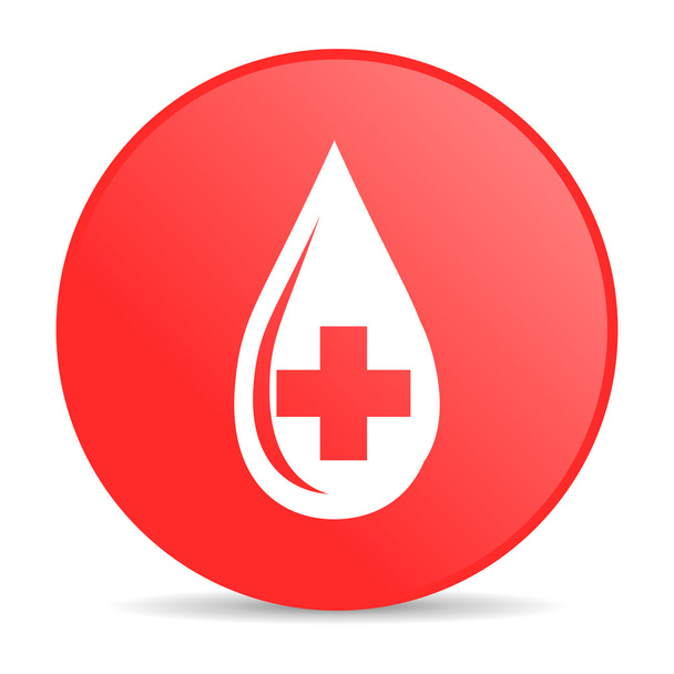 blood red circle web glossy icon - Фото, изображение
