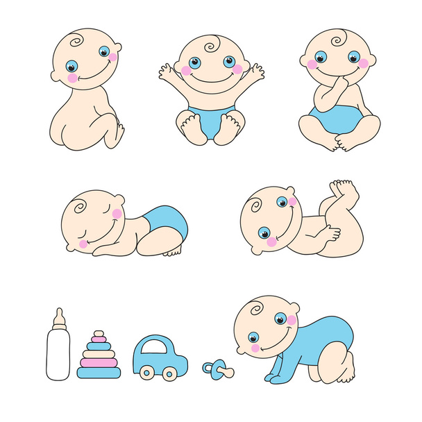 Set of baby boy. Vector illustration - Vector, Image