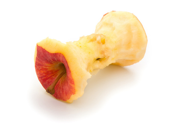 Kern eines roten Apfels auf weißem - Foto, Bild