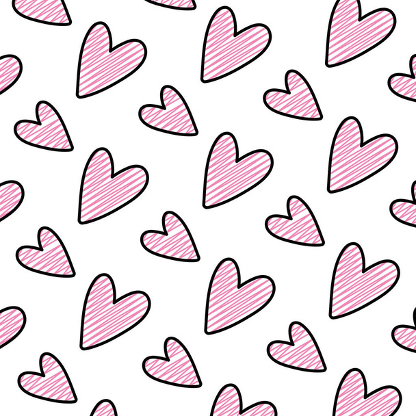 doodle beauty heart shape art background vector illustration - Vector, Image