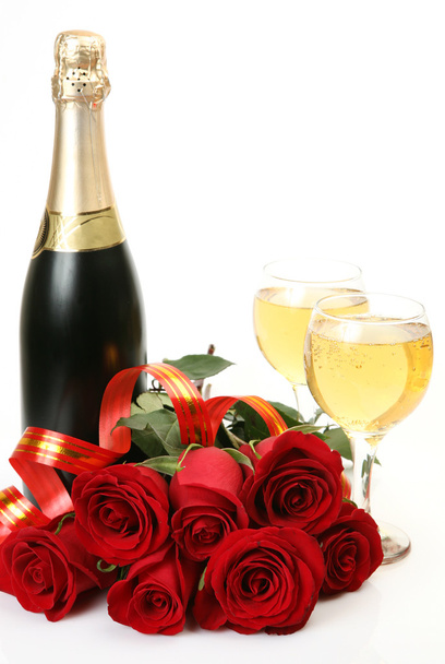Champagne and roses - Photo, Image
