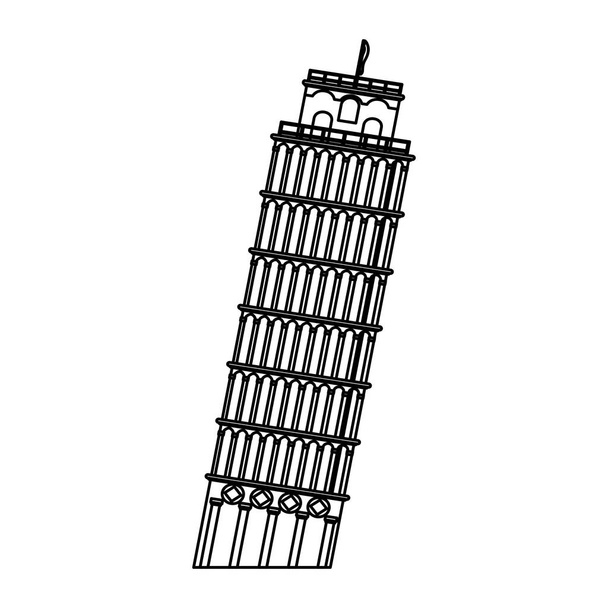 linha inclinada torre de pisa construção história vetor ilustração
 - Vetor, Imagem