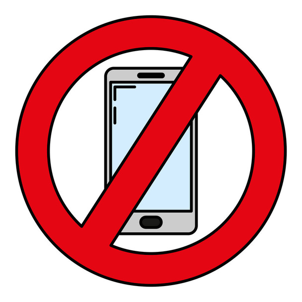 colore cerchio smartphone vietato segno di avviso vettoriale illustrazione
 - Vettoriali, immagini