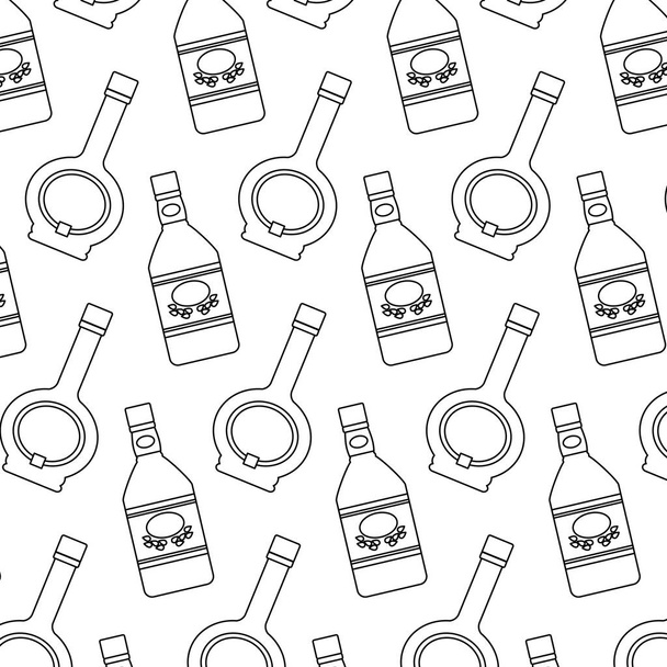 Line Blanco Tequila und Cocktailflasche Hintergrund Vektor Illustration - Vektor, Bild
