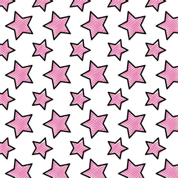 Doodle csillag stílusú divatos háttér vektor illusztráció - Vektor, kép