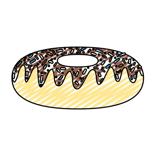 落書きおいしい甘いドーナツ スナック食品ベクトル図 - ベクター画像