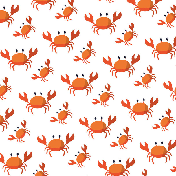 lindo cangrejo mar animal fondo vector ilustración
 - Vector, Imagen
