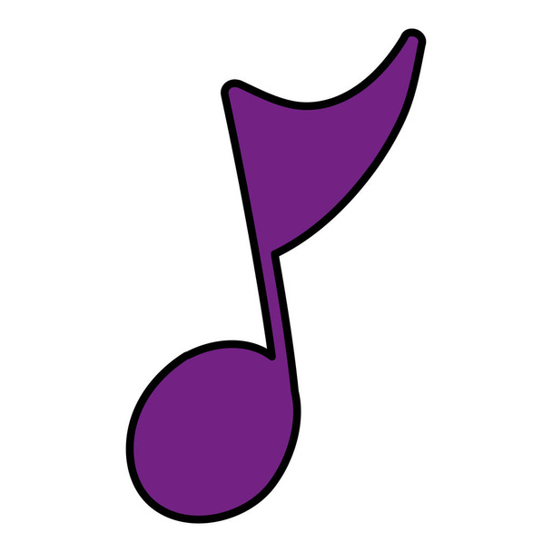 ses vektör çizim müzikal quaver Not işareti rengi - Vektör, Görsel
