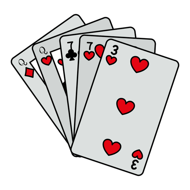 χρώμα δύο ζεύγη καρτών καζίνο παιχνίδι διανυσματικά εικονογράφηση - Διάνυσμα, εικόνα