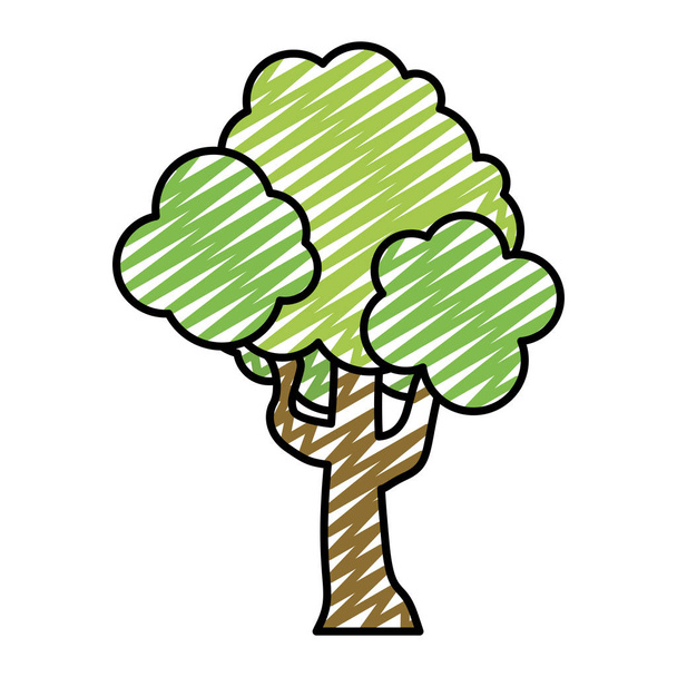 doodle nature arbre tige branches feuilles vecteur illustration
 - Vecteur, image