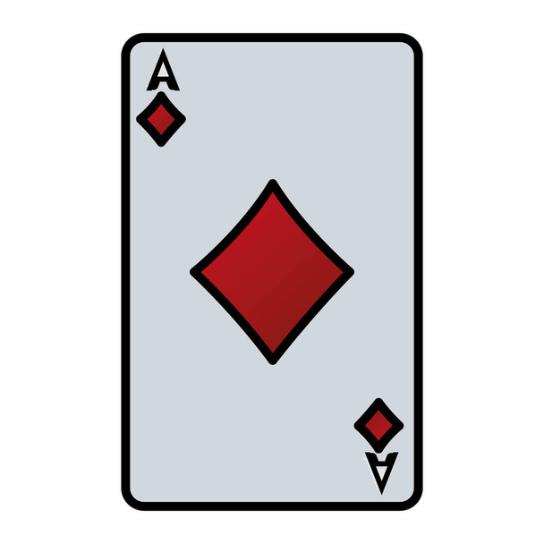 χρώμα Α διαμάντια πόκερ κάρτα παιχνίδι διανυσματικά εικονογράφηση - Διάνυσμα, εικόνα