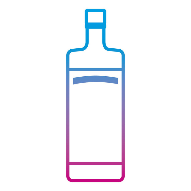 aangetaste lijn wodka fles drank alcohol drinken vectorillustratie - Vector, afbeelding
