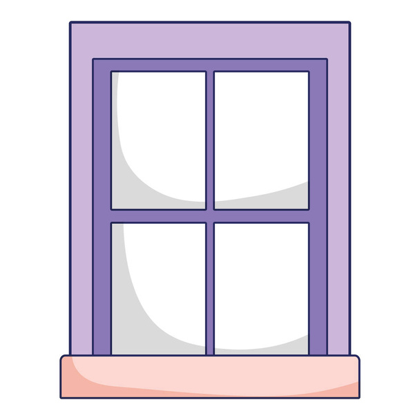 ventana casa arquitectura moderna diseño vector ilustración
 - Vector, Imagen