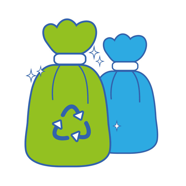 ゴミ箱のごみ袋をリサイクル シンボル ベクトル図 - ベクター画像
