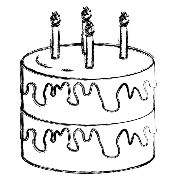 grunge dolce torta deserto cibo con candele vettore illustrazione
 - Vettoriali, immagini