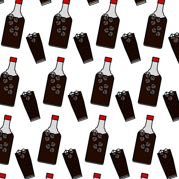 kleur drank prort fles en glas achtergrond vectorillustratie - Vector, afbeelding