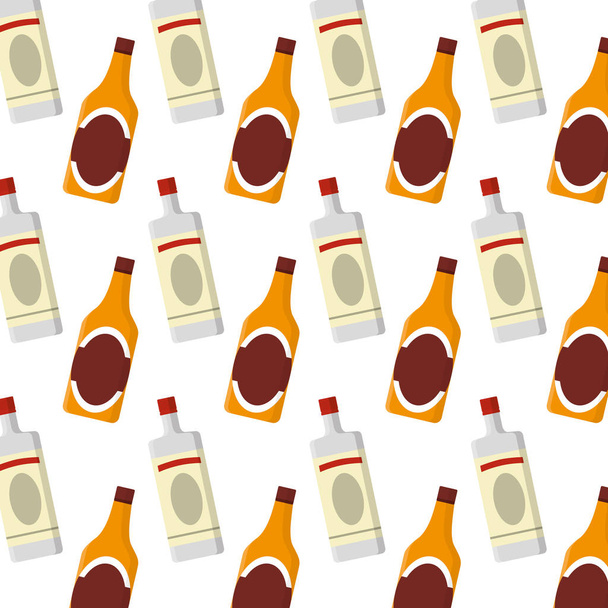 ウォッカやビール瓶酒背景ベクトル イラスト - ベクター画像