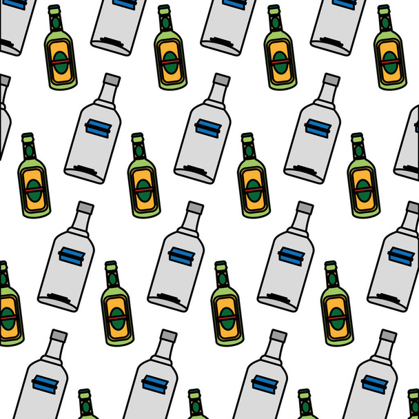 cor vodka e schnapps garrafa de licor fundo vetor ilustração
 - Vetor, Imagem