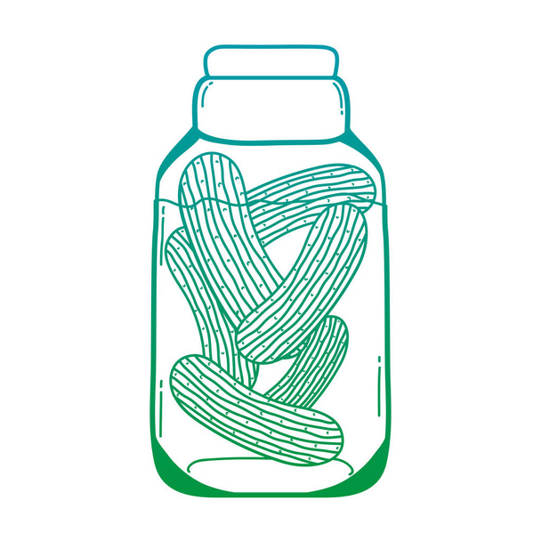 ligne dégradée jus de concombre sain nature dans l'illustration vectorielle pot
 - Vecteur, image