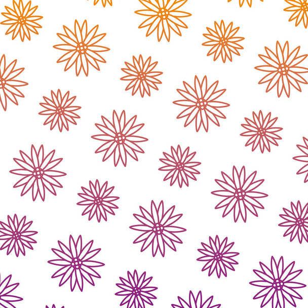 bozulmuş satır şirin egzotik çiçek yaprakları arka plan vektör çizim ile - Vektör, Görsel
