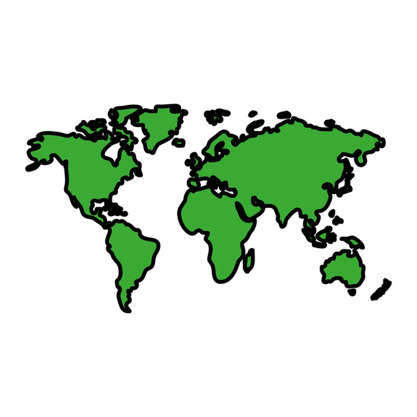 color mapa global continente mundo geografía vector ilustración
 - Vector, imagen