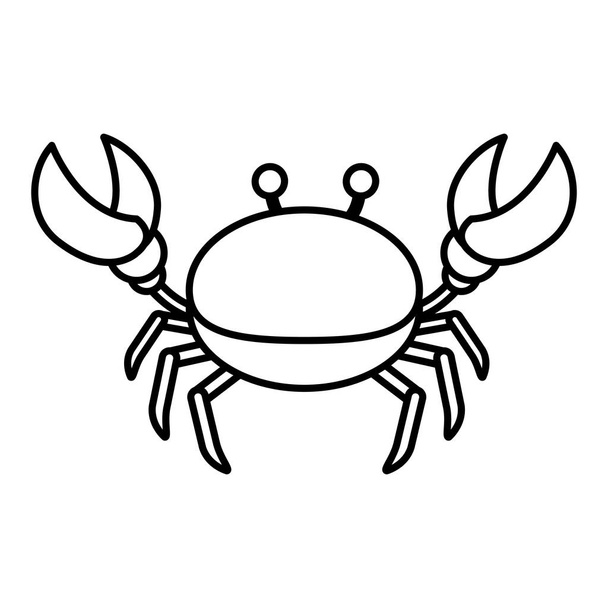 line nice crab tropical sea animal vector illustration - Vector, Image